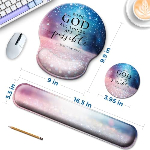 Mouse Pad and Keyboard Wrist Rest Support,Ergonomic Mouse Pad Set
