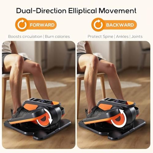 NEWBULIG Under Desk Elliptical Machine, Ellipse Leg Exerciser As Seen On TV with Remote Control, 12 Adjustable Speeds, Forward & Reverse, Mini Ellipse Leg Trainer for Home & Office