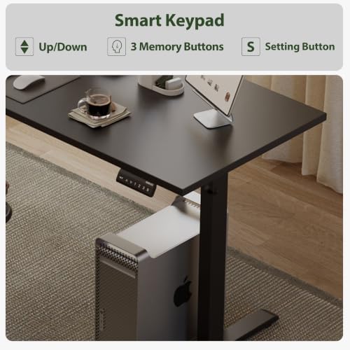 Agilestic 63 x 55 Inch L Shaped Electric Standing Desk, Black