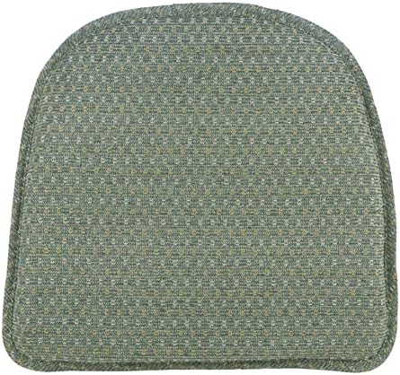 Klear Vu Raindrop The Gripper Non Slip Chair Cushions, Soft & Comfortable Seat Pad, Sitting Pillow for Kitchen, Dining or Office, 4 Count (Pack of 1), Raindrops Celadon