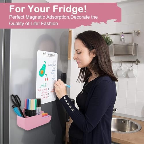 KITANIS Magnetic Pen Holder,3 Compartments Magnetic Dry Erase Marker Holder,Extra Strong Magnet Storage Marker Pen Pencil Organizer for Refrigerator,Whiteboard,Locker Accessories(Cloud Style)