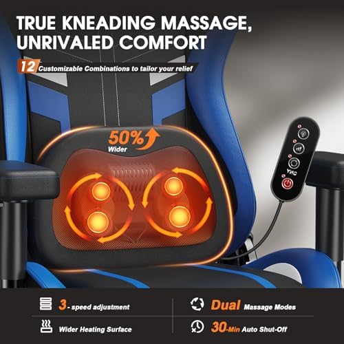 Douxlife 3D Massage Gaming Chair with Footrest Ergonomic PC Desk Chair