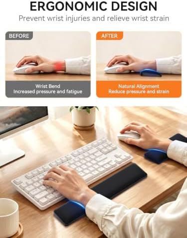 Cooling Gel Wrist Rest Set, TKL Keyboard & Mouse Wrist Support Pad