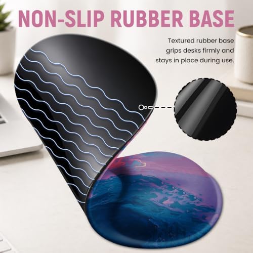 Ergonomic Mouse Pad with Wrist Rest, Gel Wrist Support, Vivid Sea