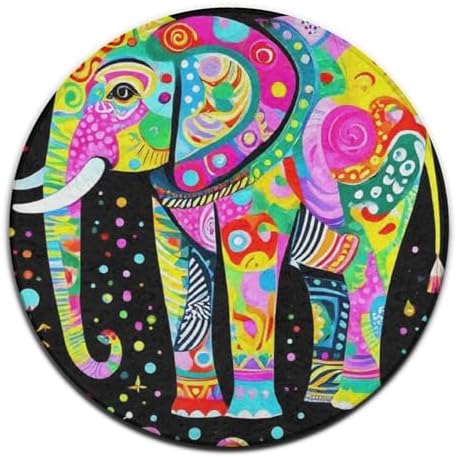 Circular Rugs Large Modern Round Area Rug Fashion Decor Mat for Home Office Butterfly Unique Elephant