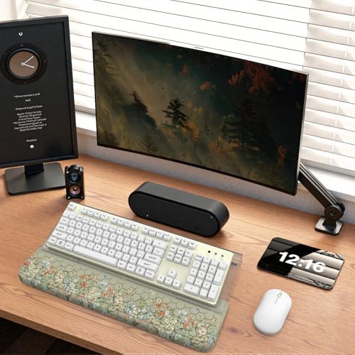 HAOCOO Computer Keyboard Stand, Wrist Rest with 3-Level Height Adjustment, Acrylic Keyboard Holder for Comfortable Typing, Tilted Keyboard Rest, Desk Wrist Pad for Office, Home