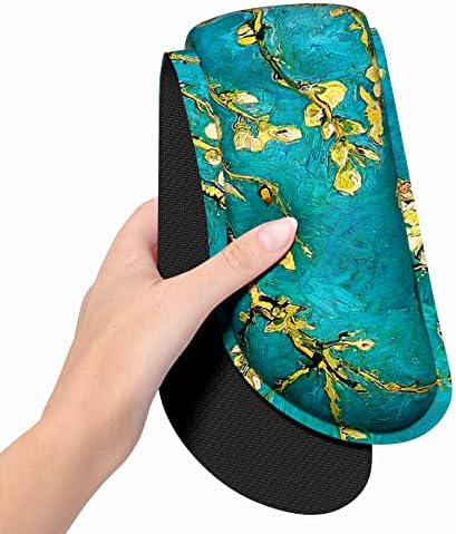 Dapesuom Enlarge Keyboard Wrist Rest, Memory Foam Wrist Cushion for Desk Mats Support, Cute Pain Relief Keyboard Mouse Pad Rests Set with Non-Slip Base for Gaming Laptop Office Computer, Blue Flower