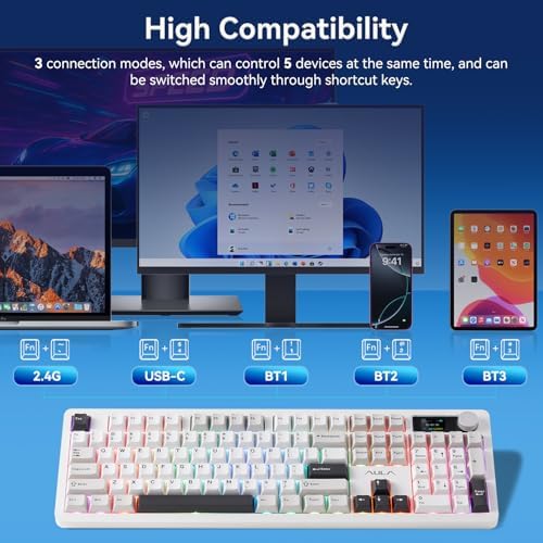 AULA F106 Pro Wireless Keyboard Full Size Mechanical Gaming Keyboards