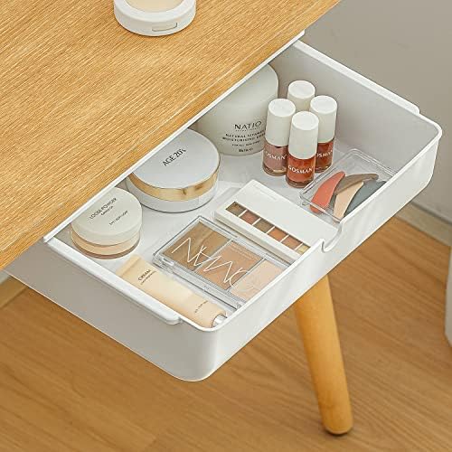 FRETONBA Under Desk Drawer for Stationery, Adhesive Slide Out, Large