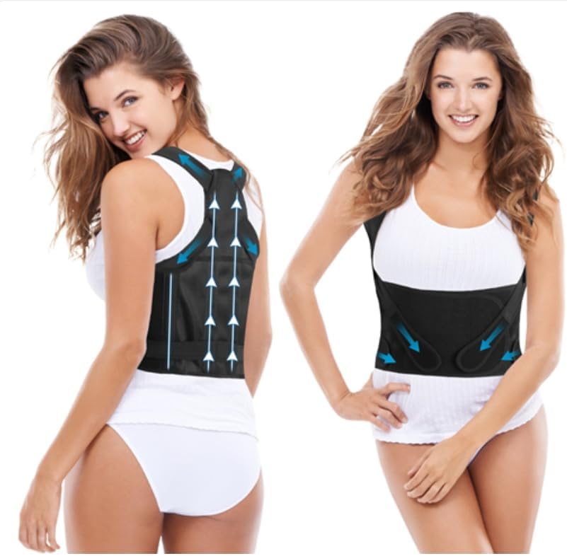 Posture Corrector for Women Men, Adjustable Back Brace Posture Trainer Improve Hunchback Slouching Kyphosis, Invisible Under Clothes Upper Back Straightener for Pain Relief, Breathable Mesh