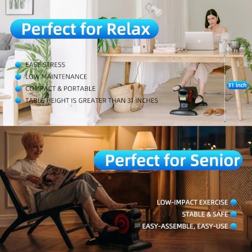 Under Desk Exercise Machine, Leg Exerciser While Sitting for Seniors