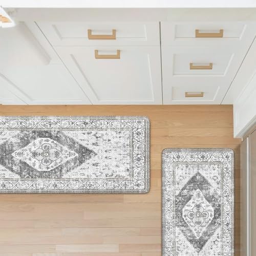 KIMODE Kitchen Rugs and Mats for Floor 2 Piece Anti Fatigue Kitchen Mats
