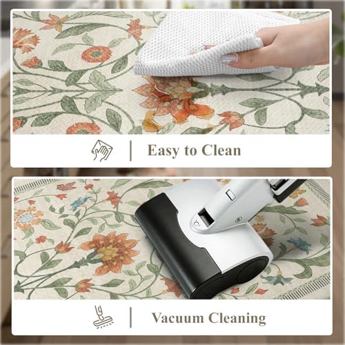 Collive Kitchen Rugs Sets of 2 Non Slip, Beige Anti Fatigue Kitchen Mats