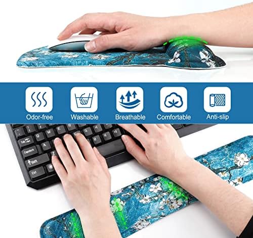 ToLuLu Keyboard Wrist Rest Pad Ergonomic Mouse Pad Set, Gel Mousepad for PC