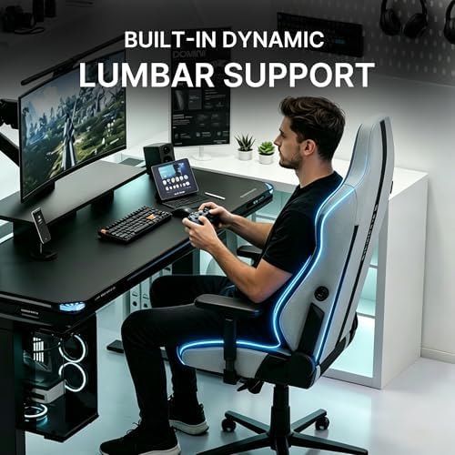 Blacklyte Athena Pro Gaming Chair, Gray, Fabric