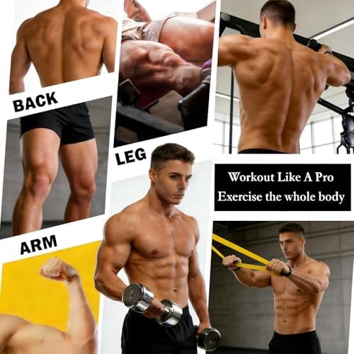 16-Pcs Resistance Bands Set - Premium Elastic Workout Bands for Home Gym, Strength Training, Yoga & Physical Therapy
