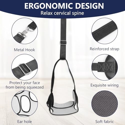 Ear Hole Cervical Traction Device，Adjustable Neck Traction Device & Posture Corrector，Relieve Cervical Pain, Realign Head Posture，Portable Neck Stretcher for Home Use, Office & Travel