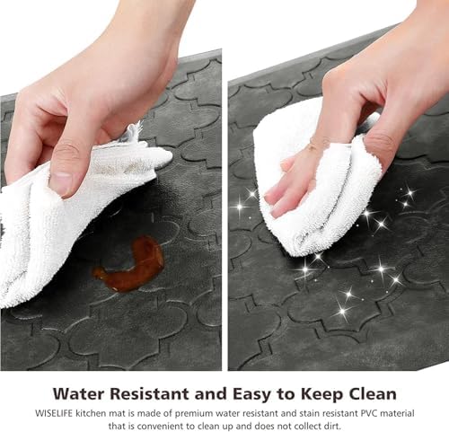 WISELIFE Kitchen Mat Cushioned Anti Fatigue Floor Mat, 20"x32", Grey