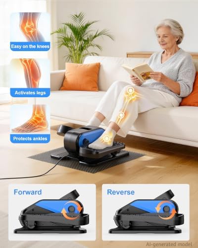 Under Desk Elliptical Mini Electric Leg Exerciser While Sitting for Seniors