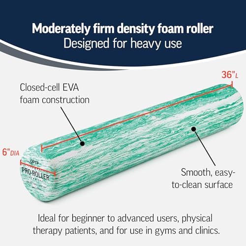 OPTP PRO-ROLLER Standard Density Foam Roller – Round, Green, 36" x 6"