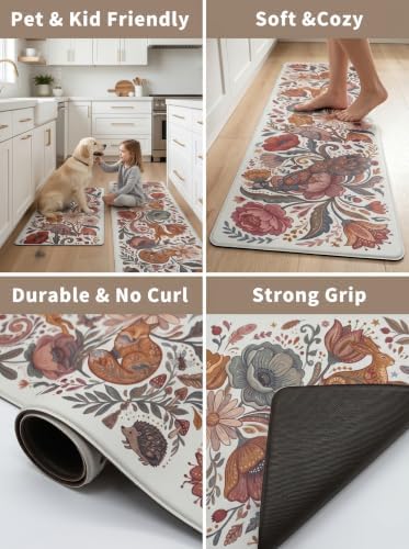 2-Piece Kitchen Mats, Waterproof, 17 x 29 + 17 x 59 in