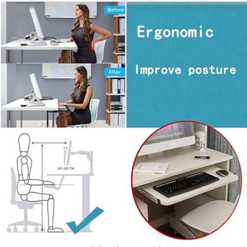 DOUKI Keyboard Tray Wooden Pull Out Keyboard Drawer Under Desk 24" Ergonomic Desk Extender Tray Sliding, Computer Keyboard Holder/Shelf for Typing (Color : Walnut, Size : 28" x 11"(70x27cm))