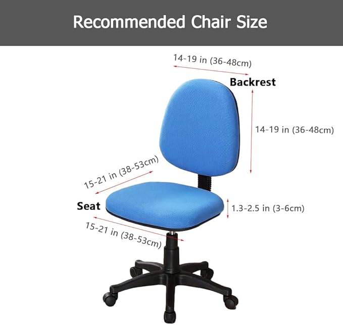 Melaluxe Stretch Jacquard Office Chair Cover, Removable Washable Desk Chair Cover Rotating Chair Seat Slipcover, Brown
