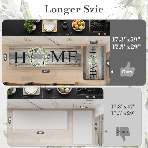 KIMODE Anti Fatigue Kitchen Mats for Floor Cushioned Kitchen Rugs Sets of 2