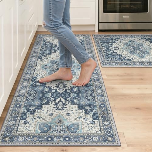 GENIMO Anti Fatigue Kitchen Mats for Floor 2PCS, Cushioned Standing Mats