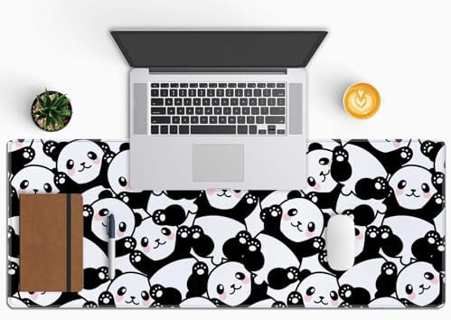 Cute Baby Panda Large Gaming Mouse Pad,Mouse Pad Gaming 31.5 x 11.8 in Mouse Mat Desk Pad,Large Desk Mat,Extended Keyboard Mousepad with Non-Slip Base and Stitched Edge for Desk Home Office