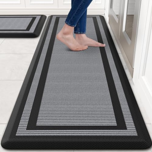 2PCS Kitchen Rugs Cushioned Anti-Fatigue Kitchen Mats Comfort Standing Mat