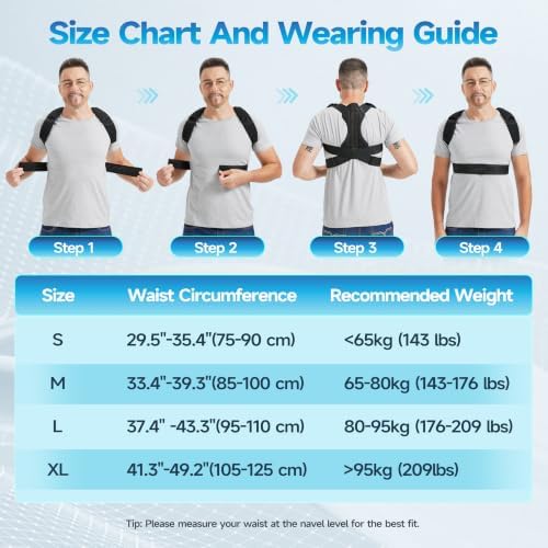 Breathable Back Brace Posture Corrector, Comfortable Adjustable Shoulder Support for Men Women, Pain-Free Underarm Design for Hunchback & Scoliosis Relief, Lumbar Spine Straightener,Invisible Under Clothes