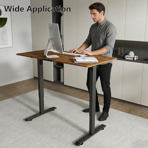 Electric Standing Desk, Computer Game Desk Adjustable Height Desk with 3 Memory Height, 55" Stand Up Desk with Two Desktops for Home Office, Study and Gaming