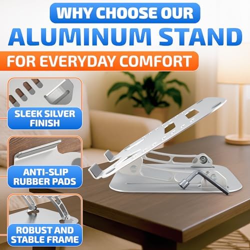 V TOWER Aluminium Laptop Stand for Desk with Adjustable Height and Angle