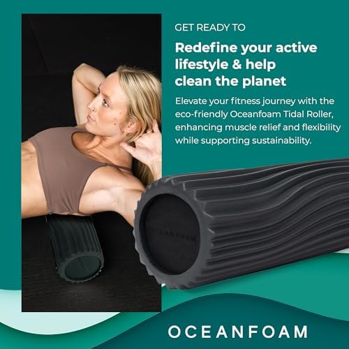 Oceanfoam Tidal Roller - Muscle Massage Foam Roller for Exercise (Charcoal)