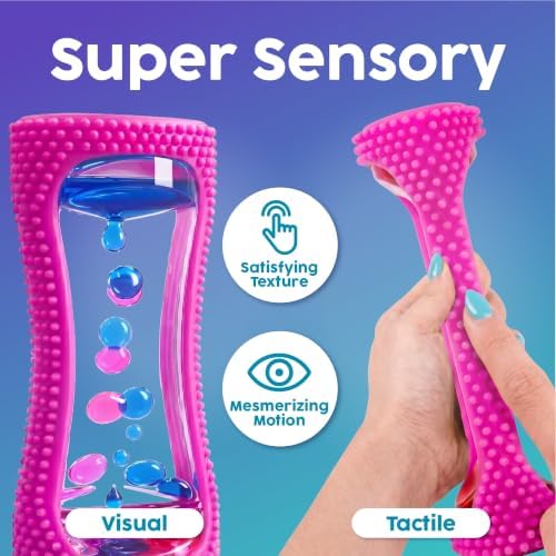 BUNMO Liquid Motion Bubbler Sensory Toy for Kids & Adults – Gentle Fidget Toy for Mindfulness – Stimulating Visual Sensory Experience – Colorful Bubble Fidget Timer for Desk & Travel - Purple