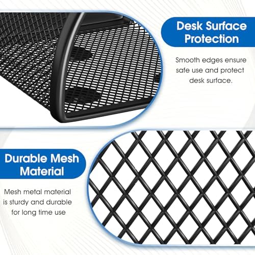 MaxGear Magnetic Pen Holder 2-Pack, Mesh Pencil & Marker Organizer for Desk, Extra Strong Magnets for Locker, Refrigerator, Dry Erase Board, Whiteboard Storage Solution (Semi-Circular)