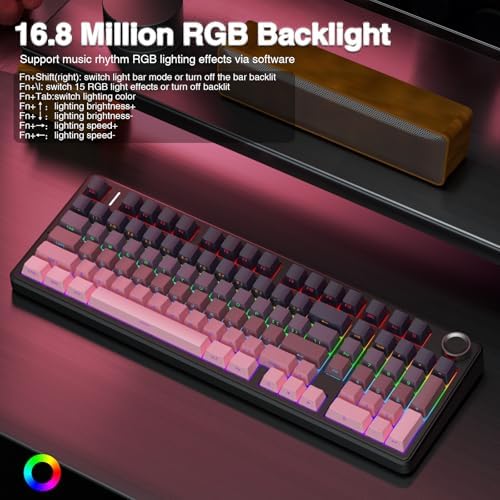 AULA F99 Pro Wireless Mechanical Keyboard with Number Pad, Knob, 99 Keys