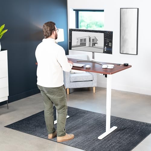 VIVO Dark Walnut 60 x 30 in Standing Desk, DESK-KIT-0W6D