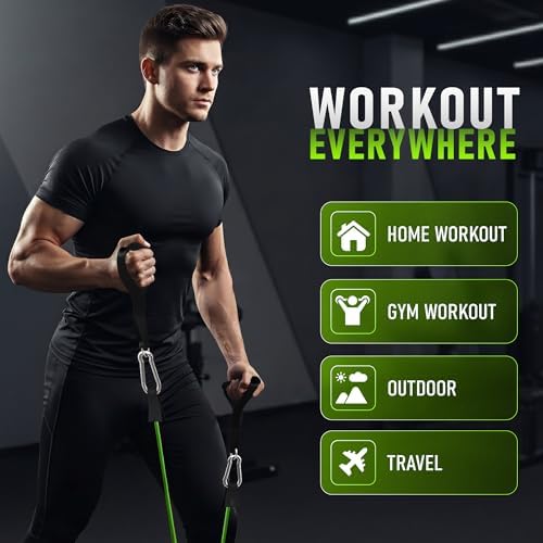 Resistance Bands with Handles 10–150 lbs, Home Gym Exercise Bands Set