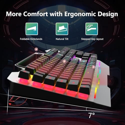 AULA Gaming Keyboard and Mouse,Wired 104-Key Mouse and Keyboard Combo Metal