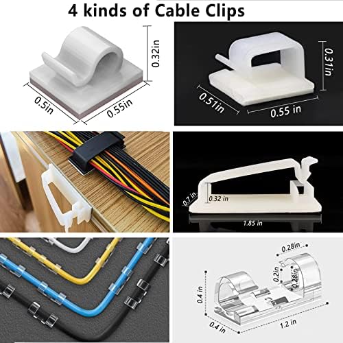 White Cable Management Organizer Kit 4 Cable Sleeve Split 311Pcs