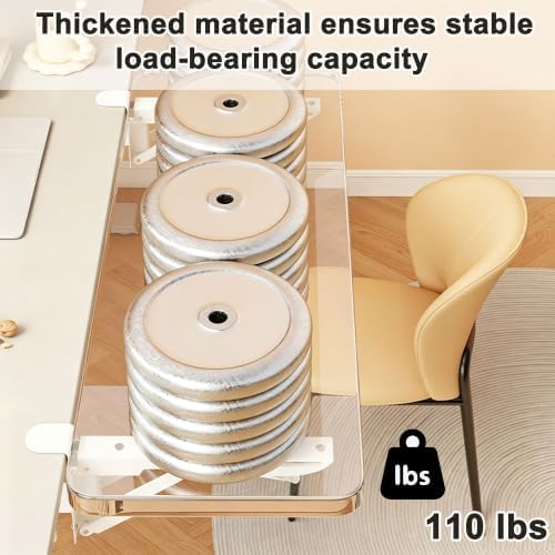 Acrylic Desktop Extension Board,No Drill Clamp-On Desktop Extension Shelf