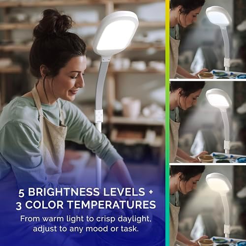 Verilux SmartLight Full Spectrum LED Floor Lamp with Adjustable Brightness