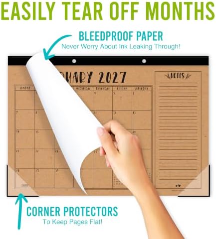 Large Desk Calendar 2027 - Desktop Calendar 2027-2028