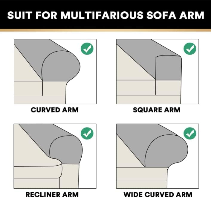 2 Pack Velvet Stretch Armrest Covers - Non Slip Sofa Chair Covers, Soft Elastic Arm Protectors for Living Room Couch, Office Chair, Recliner (Teal)