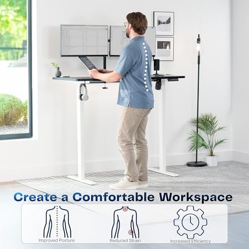 VIVO Black 55 x 28 in Standing Desk, DESK-KIT-1W55B