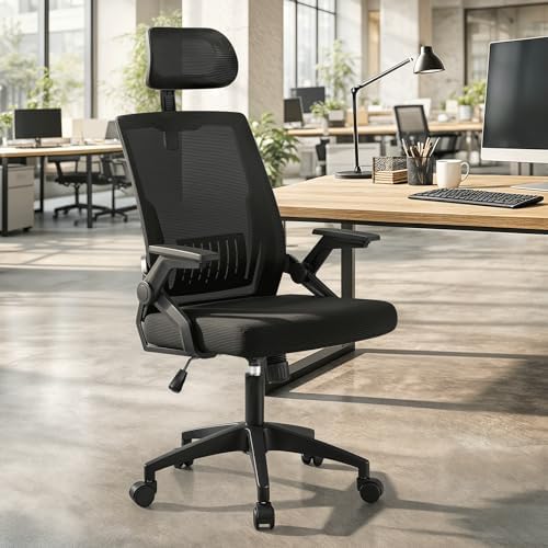 Athena Collection Mesh Back Ergonomic Office Chair with Headrest, 6 Pack
