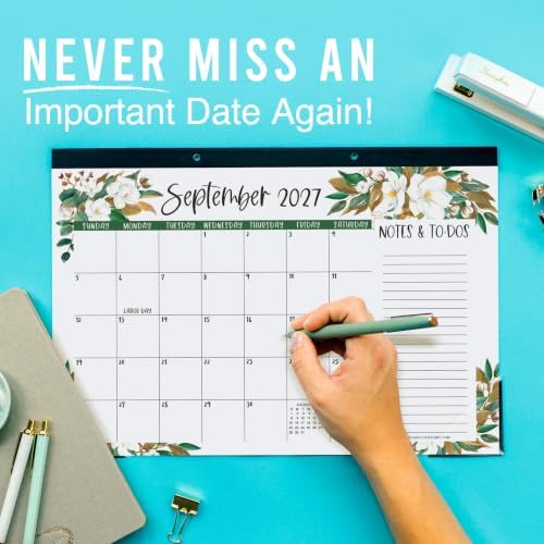 Large Desk Calendar 2027 - Desktop Calendar 2027-2028