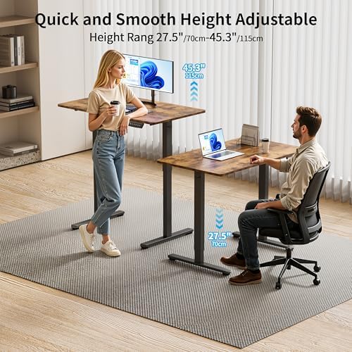 BIZUM 40x24 Inch Electric Standing Desk with Memory Presets, Quiet Motor Height Adjustable Stand Up Desk for Home Office & Gaming, Ergonomic Sit Stand Workstation, Rustic Brown